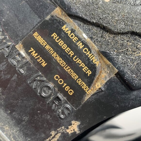 Michael Kors Fulton Harness Rain Booties Black Ankle Boots Womens SZ 7 Silver MK - Picture 5 of 8